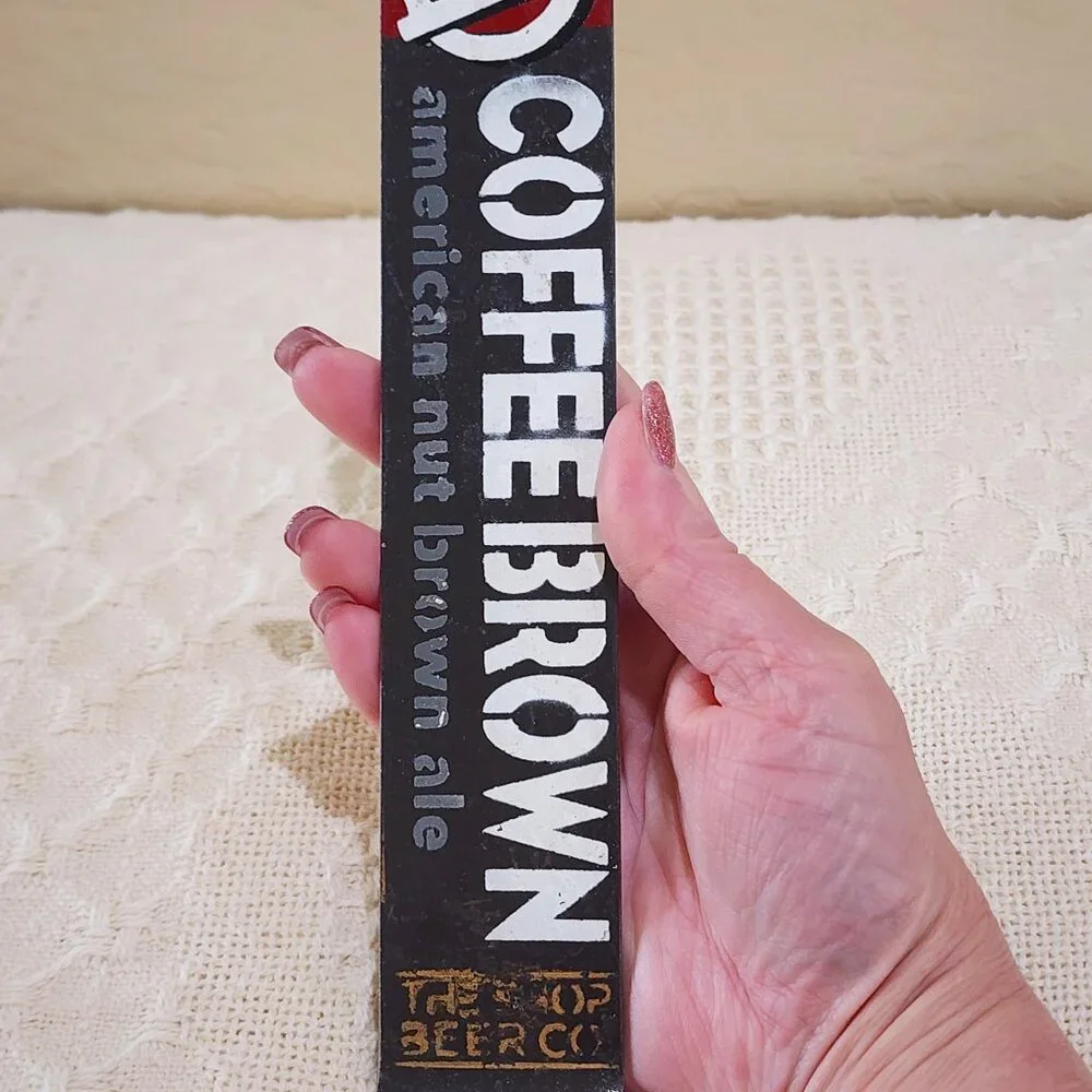 The Shop Beer Co COFFEE BROWN American Nut Brown Ale Metal Beer Pull Tap Handle